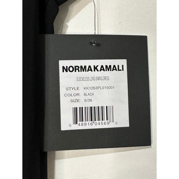 Norma Kamali Sleeveless Long Swing Black Dress Size Small/36 NWT Pockets Relaxed - Picture 14 of 15